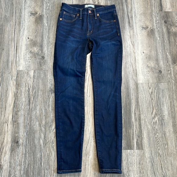 Madewell Women’s 9” High Rise Skinny Jeans, Dark Wash, size 25 - Picture 6 of 10